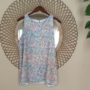Adrienne Vittadini Sleeveless Top Colorful Confetti Print Size Large